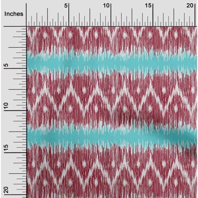 oneOone Organic Cotton Poplin Twill Fabric Chevron Ikat Printed Craft Fabric BTY 42 Inch Wide