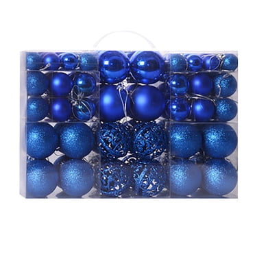 Pisexur 100PCS Christmas Balls Ornaments for Xmas Tree, Delicate Christmas Decoration Baubles Craft Set Shatterproof Plastic Christmas Ornaments Balls kit for New Year Holiday Wedding Party