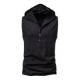 thumbnail image 2 of EGNMCR Débardeurs Homme Homme Décontracté Mode Uni Bouton Sans Manches Hauts Blouse Chandail à Capuchon Chandails, 2 of 4