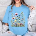thumbnail image 4 of RKSTN Hauts d'Été pour Femmes Décontractés Coupe Ample Polyvalents T-Shirts Graphiques Mode à Imprimé Floral Respirants Manches Courtes Col Rond T-shirt Blouses, Cadeaux de la Fête des Mères, 4 of 5