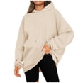 thumbnail image 1 of Besolor Womens Plus Size Hoodies Long Sleeve Drawstring Pullover Tops Casual Loose Fall Winter Hooded Sweatshirts, 1 of 7