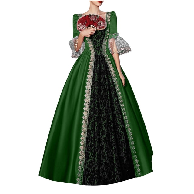 UPPADA Costumes Gothiques pour Femmes à Manches Longues Victorian Dresses Robe Corset Grande Taille Robe Maxi Fluide Robe de Fête Cocktail Robe Lacée Robe de Mascarade Jolies Robes de Bal Jours 2025