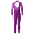 thumbnail image 4 of Choomomo Combinaison de Danse Ballet à Manches Longues pour Filles, Violet 10, 4 of 7
