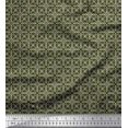 thumbnail image 1 of Soimoi Green Modal Satin Fabric Arrow & Diamond Geometric Print Fabric by Yard 42 Inch Wide, 1 of 5