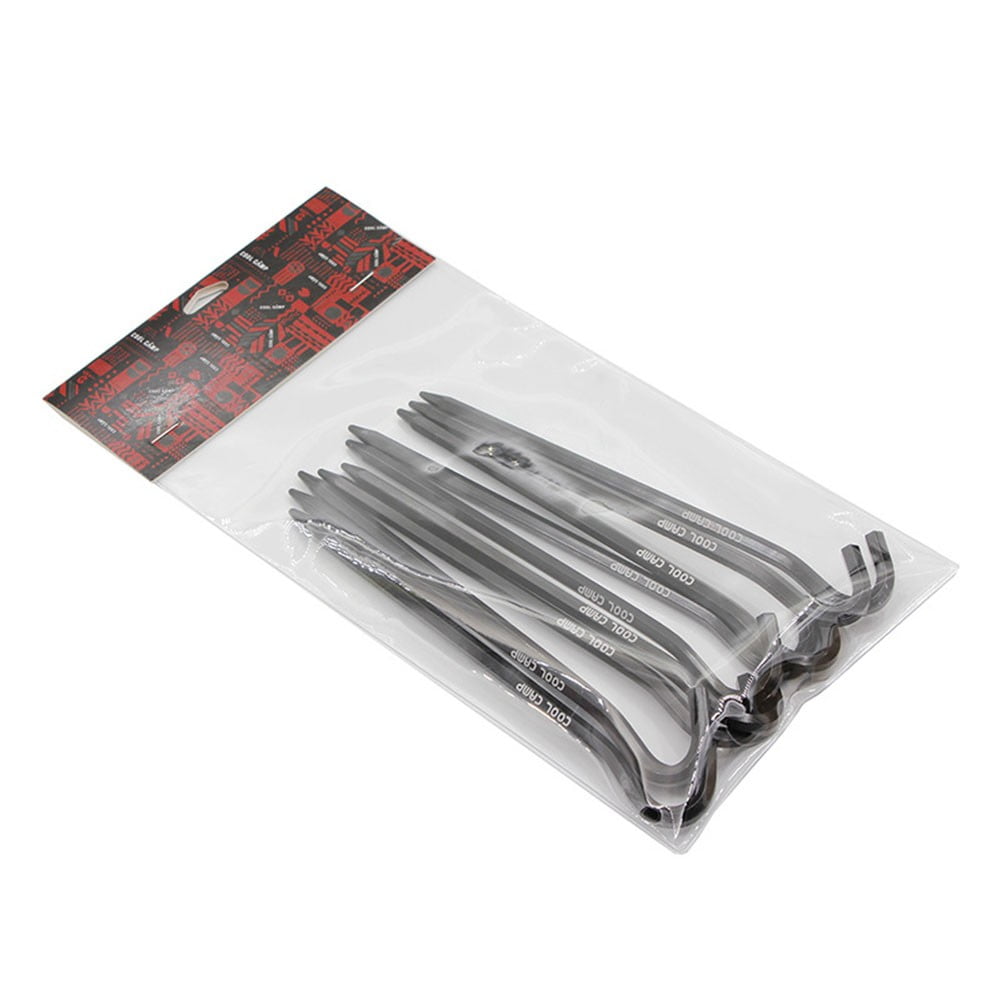 Unbranded 10pcs Tent Pegs Hexagon Rod Aluminum Tent Pegs With Hook For Camping Tent Awning A