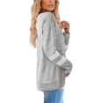 thumbnail image 3 of T-Shirts Décontractés à Rayures à Manches Longues pour Femmes, Col Rond, Hauts Unis, Blouse Ample Décontractée, 3 of 4