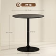 thumbnail image 3 of HOMCOM 27.6" Round Dining Table for 2, Wood Veneer Kitchen Table, Black, 3 of 9