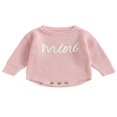 thumbnail image 1 of Nouveau-né Bébé Garçons Filles Pull Rompers Lettre Col Rond Manches Longues Tricot Combinaisons Vêtements Automne Bodysuits, 1 of 7