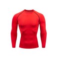 thumbnail image 4 of CVLIFE Chandails de Compression pour Hommes Col Rond Hauts d'Été Manches Longues T-shirt de Sport Décontracté Couleur Unie T-shirt Moulant Tee de Culturisme Rouge P, 4 of 4