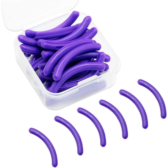 (24 Pcs Violet) Tampons de Recourbe-Cils Tampons de Recharge en Silicone pour Recourbe-Cils Universel 24 Pcs