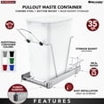 thumbnail image 3 of Rev-A-Shelf Pull Out Trash Can 35 Qt for Kitchen Cabinets, Blue, RV-12KD-22C-S, 3 of 10