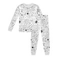 thumbnail image 1 of MIASHUI Ensemble de Pyjama Peint à la Main pour Garçon Fille Mignon Drôle Dessin Animé, Blanc, 2-3 Ans, 1 of 2