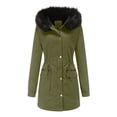 thumbnail image 1 of Yuyuzo Womens Winter Coats Hooded Long Sleeve Button Zip up Quilted Jacket with Zipper Pockets Solid Color, 1 of 6