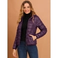 thumbnail image 2 of INSPIRE CHIC Women's Hooded Packable Thickened Zip Down Short Puffer Coat, 2 of 6