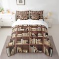 thumbnail image 2 of YST Library Bedding Set Twin 7 Pcs Study Bookshelf Comforter Set With Sheet Set For Kids Adults Book School Educational Theme Bed In A Bag With Throw Pillow Cover,Reversible, 2 of 5