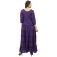 thumbnail image 3 of Bimba Robe Maxi d'Été en Coton à Manches 3/4 pour Femme, Taille à Cordon, 3 of 6