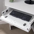 thumbnail image 4 of Bowery Hill Bureau d'Ordinateur de Bureau d'Angle en Bois Massif, Blanc, 4 of 10