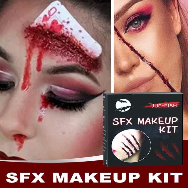 30g 20ml/60ml Halloween Cosmetics Easy to Use Safe Convenient Creative Theatrical Effect Make Up Tool Creepy Halloween Sfx Makeup Kit for Anime Role-playing.