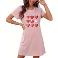 thumbnail image 4 of Super Pyjama Doux pour Femmes Chemise de Nuit pour Femme Robe de Nuit Manches Courtes Chemise de Sommeil Imprimée Vêtement de Nuit Chemises de Nuit Douces Imprimé de la Saint-Valentin Chemises de Nuit Robe de Sommeil Douce T-Shirt Classique Nuisette TTG, 4 of 5