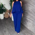 thumbnail image 1 of zanvin Ensembles 2 Pcs pour Femmes, Mode Femmes Été Décontracté Uni Sans Manches Chemisiers Col Rond Hauts Pantalons Longs, 1 of 5