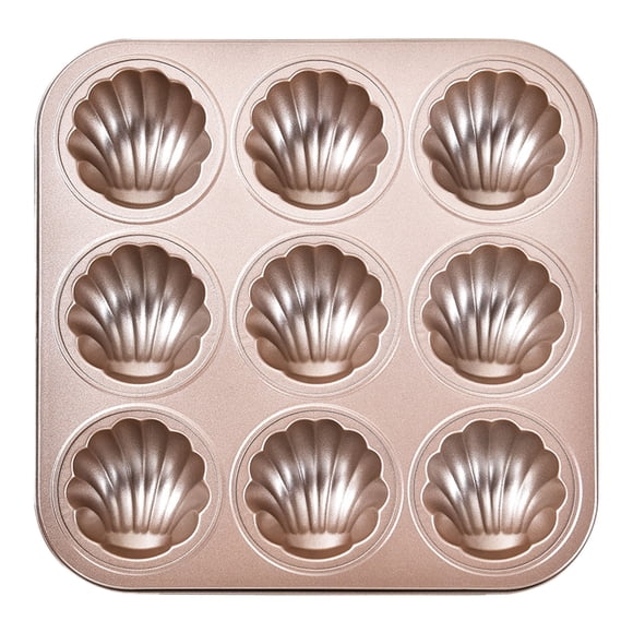 Metal Pan For Baking Standard 9 Cup Nonstick Cupcake Pan With Handle Odorless Metal Baking For Egg Cupcakes Pan For Baking Little Rabbit Footprints Pig Shaped Mini Cake Pan Moulds 1
