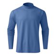 thumbnail image 3 of zanvin Chandail à Col Roulé Demi-Manches Longues pour Hommes, Basique, Ajusté, Bleu, m, 3 of 5