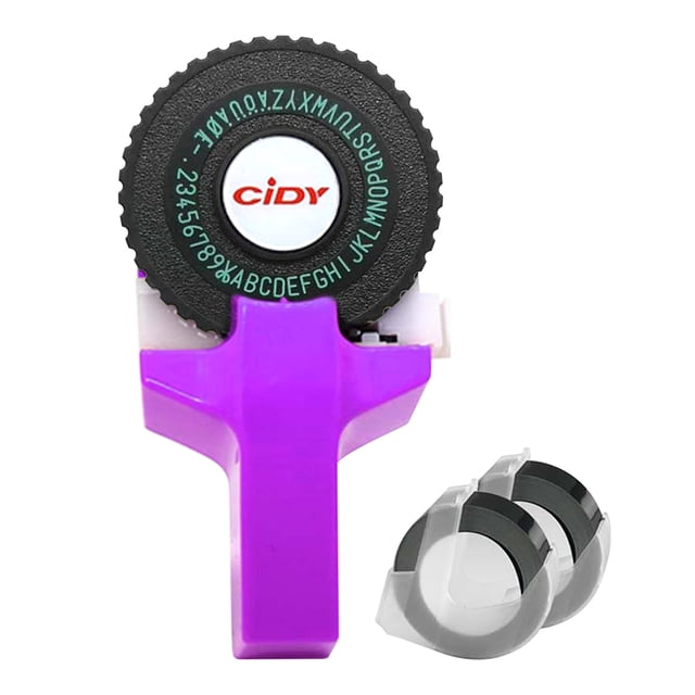 Manual Embossing Label Maker with Turn and Click System for Home and Office Labeling