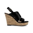 thumbnail image 3 of BLISSFUL STEP Women's Sandals Platform Heels Ankle Strap Wedges Sandals Black 6, 3 of 8