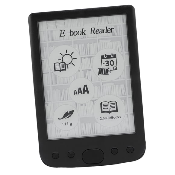 6 Inch E Reader with 800x600 HD Screen, Touch Screen E Book Reader with 2500mAh Battery for Text Highlighting and Annotations, Support Up To 32G, Portable E Reader for Eye Health