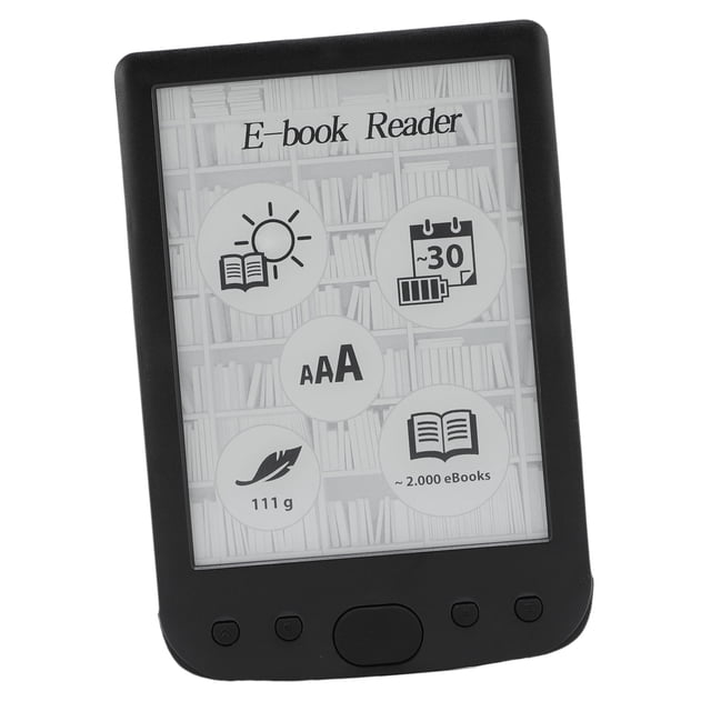 6 Inch E Reader with 800x600 HD Screen, Touch Screen E Book Reader with 2500mAh Battery for Text Highlighting and Annotations, Support Up To 32G, Portable E Reader for Eye Health