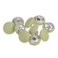 thumbnail image 1 of Unique Bargains 10pcs 16L Fabric Cloth Covered Button 10mm Round Metal Shank Sewing Buttons for Suits Dress Blouses, Light Green, 1 of 5