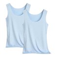 thumbnail image 1 of Posijego Basic Tank Tops for Women Undershirts Causal Summer Loose Sleeveless Layer Tank Top 2 Pack, 1 of 4