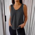 thumbnail image 2 of Plebaso Débardeurs pour Femmes Col Rond Sans Manches T-Shirts Couleur Unie Décontractés Amples T-Shirts Basiques pour Femmes, 2 of 7