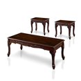thumbnail image 2 of Bowery Hill Traditional 3 Piece Solid Wood Coffee Table Set in Dark Cherry, 2 of 3