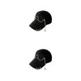 thumbnail image 1 of Thinsony Hip Hop Baseball Cap With Ring Decor For Stylish Look Cotton Ring Baseball Hat Fits All Head Shape Comfortable Ring Black 2Set, 1 of 6