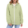 thumbnail image 1 of Comdrip Veste Légère pour Femmes! Veste Chaude Coupe-Vent Imperméable à Blocs de Couleur pour Femmes, Coupe-Vent d'Extérieur, Veste de Randonnée, Veste de Randonnée pour Femmes, Légère, Vert Pâle 4TG, 1 of 5