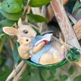 thumbnail image 3 of Statue de Jardin Balançoire Lapin Patio Animal Intérieur Extérieur Mignon Décoration Suspendue Lapins, 3 of 8
