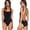 Black, variant on Bathing Suits One Piece Women Retro Elastic High Cut Low Back Piece Swimwear Bathing Suits