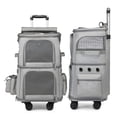 thumbnail image 2 of <p>Pet Carrier Backpack, Breathable Mesh Removable Plush Pad Double Compartment Pet Carrier Backpack  For Travel For Cats</p>, 2 of 7