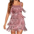 thumbnail image 2 of FcBaudy Robe Camis Sans Manches à Col en V, Robes d'Été pour Femmes, Robes pour Femmes Mode Féminine Paillettes Sans Manches Robe Make Robe Formelle Robes Femmes Robe, 2 of 7