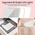 thumbnail image 4 of ODOMY Folding Travel Mirror,Lighted Makeup Mirror with 80 LEDs 3 Colors Light Modes Dimmable Touch Screen USB Rechargeable Cosmetic Mirror, 4 of 10