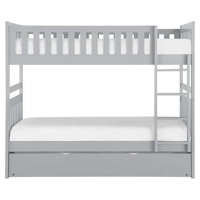 Lexicon Orion Lit Superposé Transitionnel en Bois Simple sur Simple avec Lit Gigogne, Gris