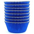 thumbnail image 1 of Standard Blue Foil Cupcake Liners Wrappers Metallic Baking Cups, 200-Count (Blue), 1 of 6