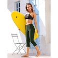 thumbnail image 3 of Womens Swim Pants Solid High Waisted Swim Capris Swimming Leggings, 3 of 7