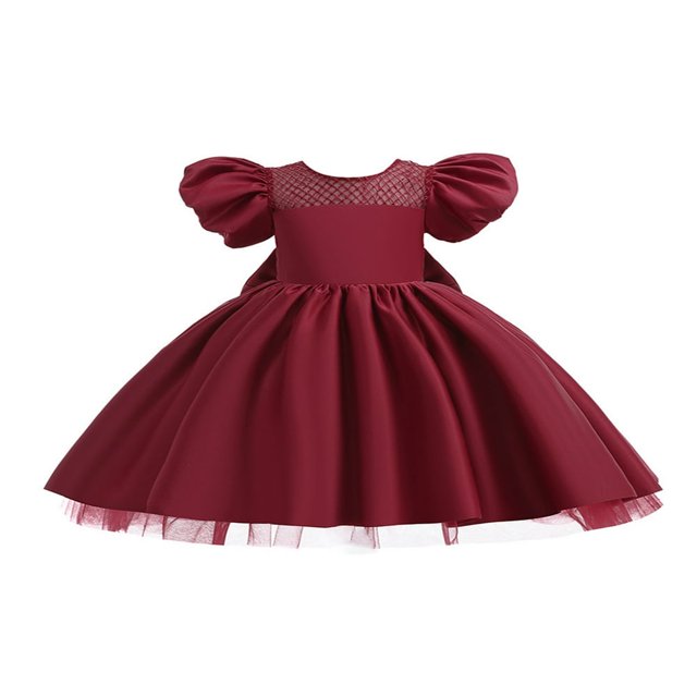 Robe de Fête Formelle à Rayures avec Nœud pour Bébé Fille