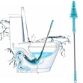 thumbnail image 4 of Flexible Toilet Brush Long Handle Plunger Bathroom Clogging Cleaner Tool Durable, 4 of 9