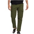 thumbnail image 1 of hoksml Mens Cargo Pants Relaxed Fit Casual Solid Color Elastic Waist Drawstring Multi Pockets Full Length Pants Sweatpants Jogger Work Trousers Summer Clearance, 1 of 8