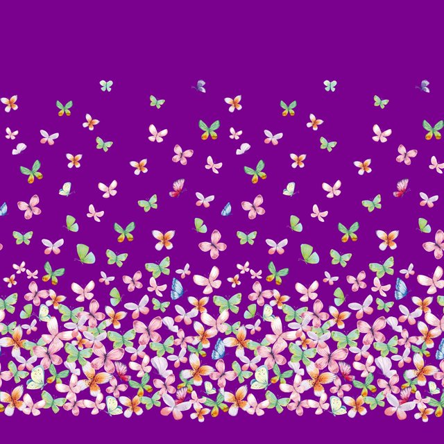 Soimoi Purple Cotton Voile Fabric Insect Panel Printed Craft Fabric by The Yard 56 Inch Wide
