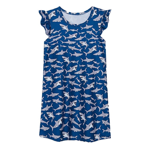 MIASHUI Robe de Princesse à Manches à Volants pour Tout-Petites Filles Pyjama pour Filles Nuisette Tenue de Nuit, Marine, 11-12 Ans
