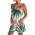 thumbnail image 1 of IROINID Femmes Léger Court Rompers, Femmes Été Confortable Occasionnel Bretelles Impression Shorts Poche Combinaison Shorts Multicolores XL, 1 of 5